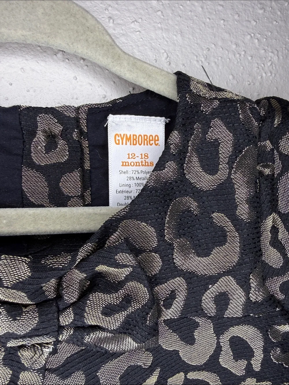 Gymboree Metallic Black and Gold Leopard Dress